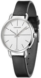  Shop Authentic Calvin Klein Evan White Dial Black Leather Strap Watch for Women - K7B231CY - Luxxuri