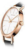  Shop Authentic Calvin Klein Even White Dial Black Leather Strap Watch for Women - K7B236C6 - Luxxuri