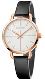 Shop Authentic Calvin Klein Even White Dial Black Leather Strap Watch for Women - K7B236C6 - Luxxuri
