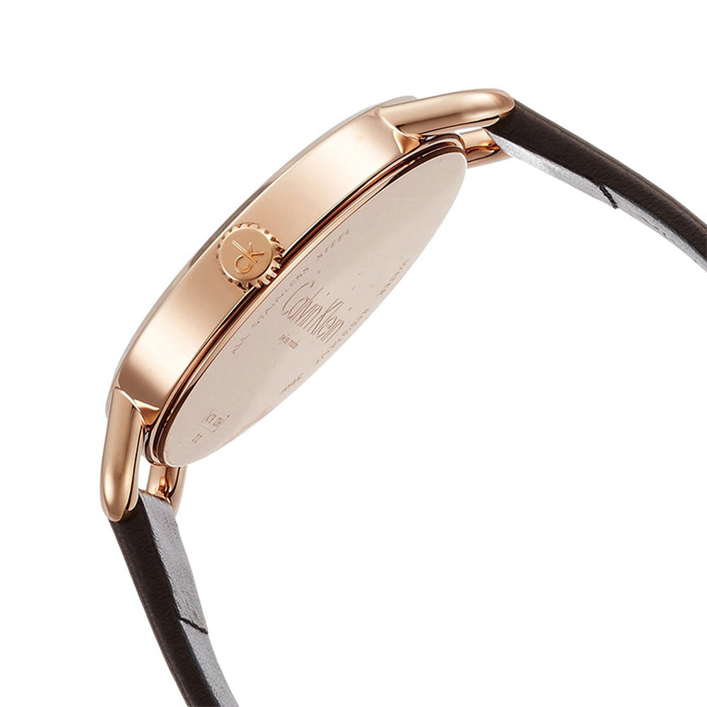  Shop Authentic Calvin Klein Even White Dial Black Leather Strap Watch for Women - K7B236C6 - Luxxuri