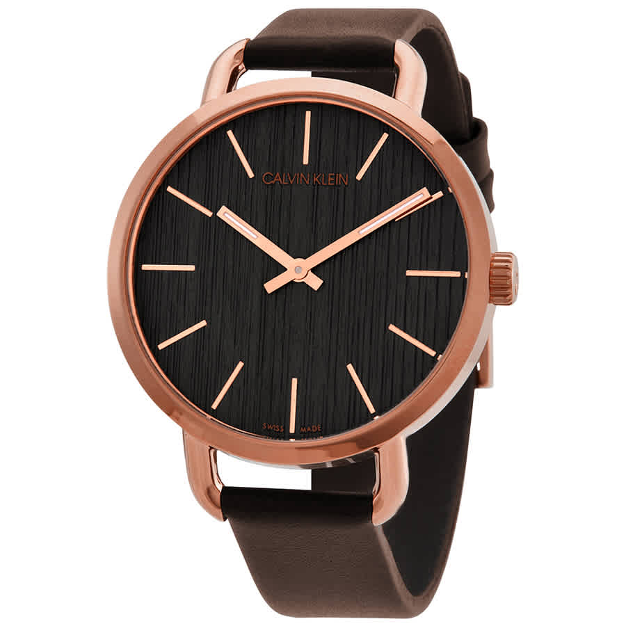  Shop Authentic Calvin Klein Even Grey Dial Brown Leather Strap Watch for Women - K7B236G3 - Luxxuri