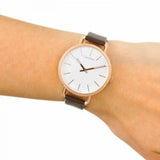  Shop Authentic Calvin Klein Even White Dial Brown Leather Strap Watch for Women - K7B236G6 - Luxxuri