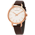  Shop Authentic Calvin Klein Even White Dial Brown Leather Strap Watch for Women - K7B236G6 - Luxxuri