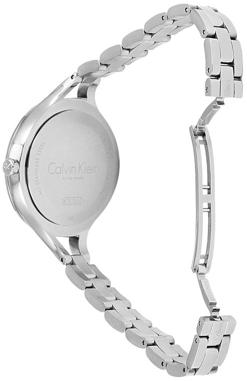  Shop Authentic Calvin Klein Graphic Black Dial Silver Steel Strap Watch for Women - K7E23141 - Luxxuri