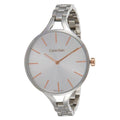  Shop Authentic Calvin Klein Graphic Silver Dial Silver Steel Strap Watch for Women - K7E23B46 - Luxxuri