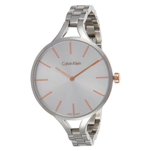  Shop Authentic Calvin Klein Graphic Silver Dial Silver Steel Strap Watch for Women - K7E23B46 - Luxxuri
