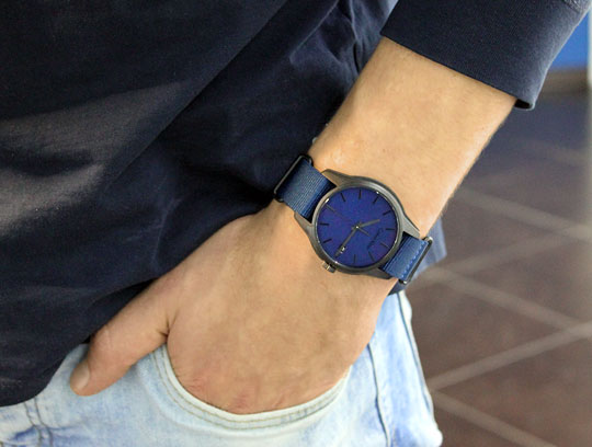  Shop Authentic Calvin Klein Tone Blue Dial Blue NATO Strap Watch for Men - K7K514VN - Luxxuri