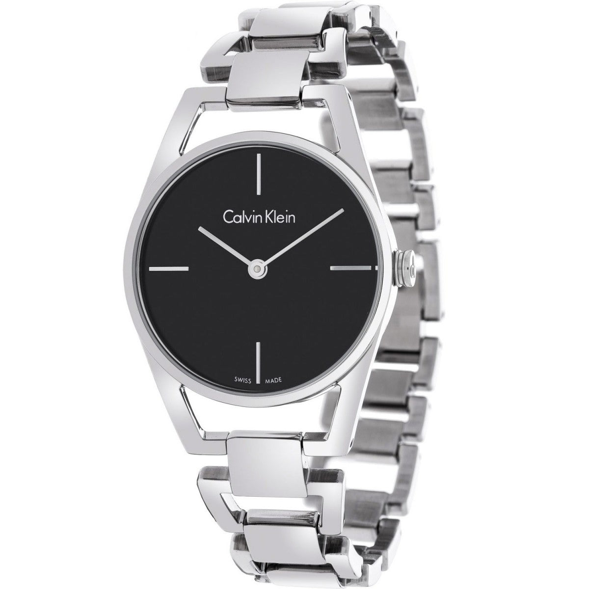  Shop Authentic Calvin Klein Dainty Black Dial Silver Steel Strap Watch for Women - K7L23141 - Luxxuri