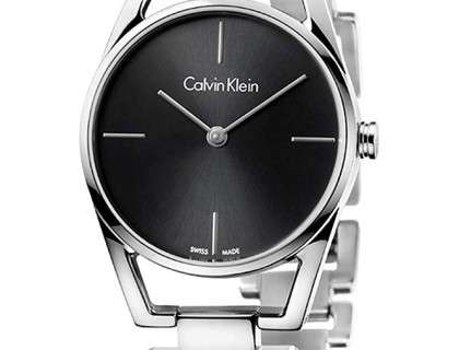  Shop Authentic Calvin Klein Dainty Black Dial Silver Steel Strap Watch for Women - K7L23141 - Luxxuri