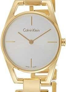  Shop Authentic Calvin Klein Dainty White Dial Gold Steel Strap Watch for Women - K7L23546 - Luxxuri