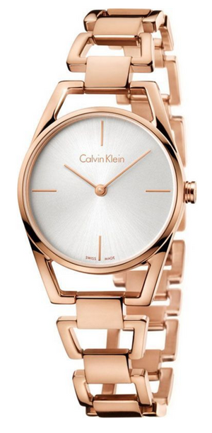  Shop Authentic Calvin Klein Stately White Dial Rose Gold Steel Strap Watch for Women - K3G23626 - Luxxuri