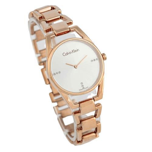  Shop Authentic Calvin Klein Dainty Diamonds Silver Dial Rose Gold Steel Strap Watch for Women - K7L2364T - Luxxuri