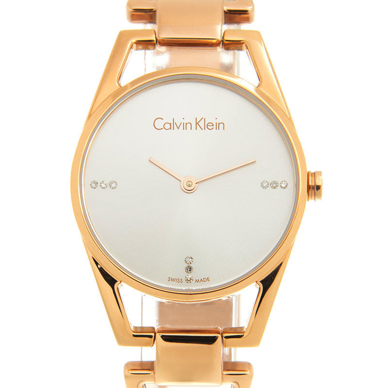 Shop Authentic Calvin Klein Dainty Diamonds Silver Dial Rose Gold Steel Strap Watch for Women - K7L2364T - Luxxuri
