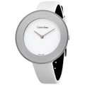  Shop Authentic Calvin Klein Chic White Dial White Leather Strap Watch for Women - K7N23TK2 - Luxxuri