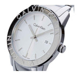  Shop Authentic Calvin Klein Steady Silver Dial Silver Steel Strap Watch for Women - K7Q21146 - Luxxuri