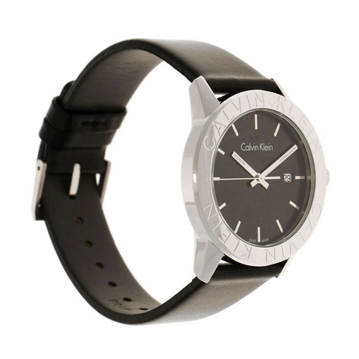  Shop Authentic Calvin Klein Steady Black Dial Black Leather Strap Watch for Women - K7Q211C1 - Luxxuri