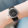  Shop Authentic Calvin Klein Steady Black Dial Black Leather Strap Watch for Women - K7Q211C1 - Luxxuri