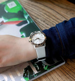  Shop Authentic Calvin Klein Steady Silver Dial White Leather Strap Watch for Women - K7Q211L6 - Luxxuri