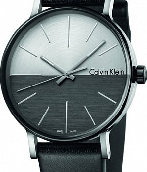  Shop Authentic Calvin Klein Boost White Black Dial Black Leather Strap Watch for Men - K7Y21CCX - Luxxuri