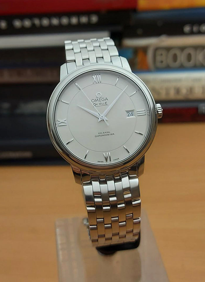  Shop Authentic Omega De Ville Prestige Co-Axial Silver Dial Silver Steel Strap Watch for Men - 424.10.40.20.02.003 - Luxxuri