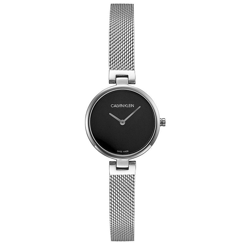  Shop Authentic Calvin Klein Authentic Black Dial Silver Mesh Bracelet Watch for Women - K8G23121 - Luxxuri