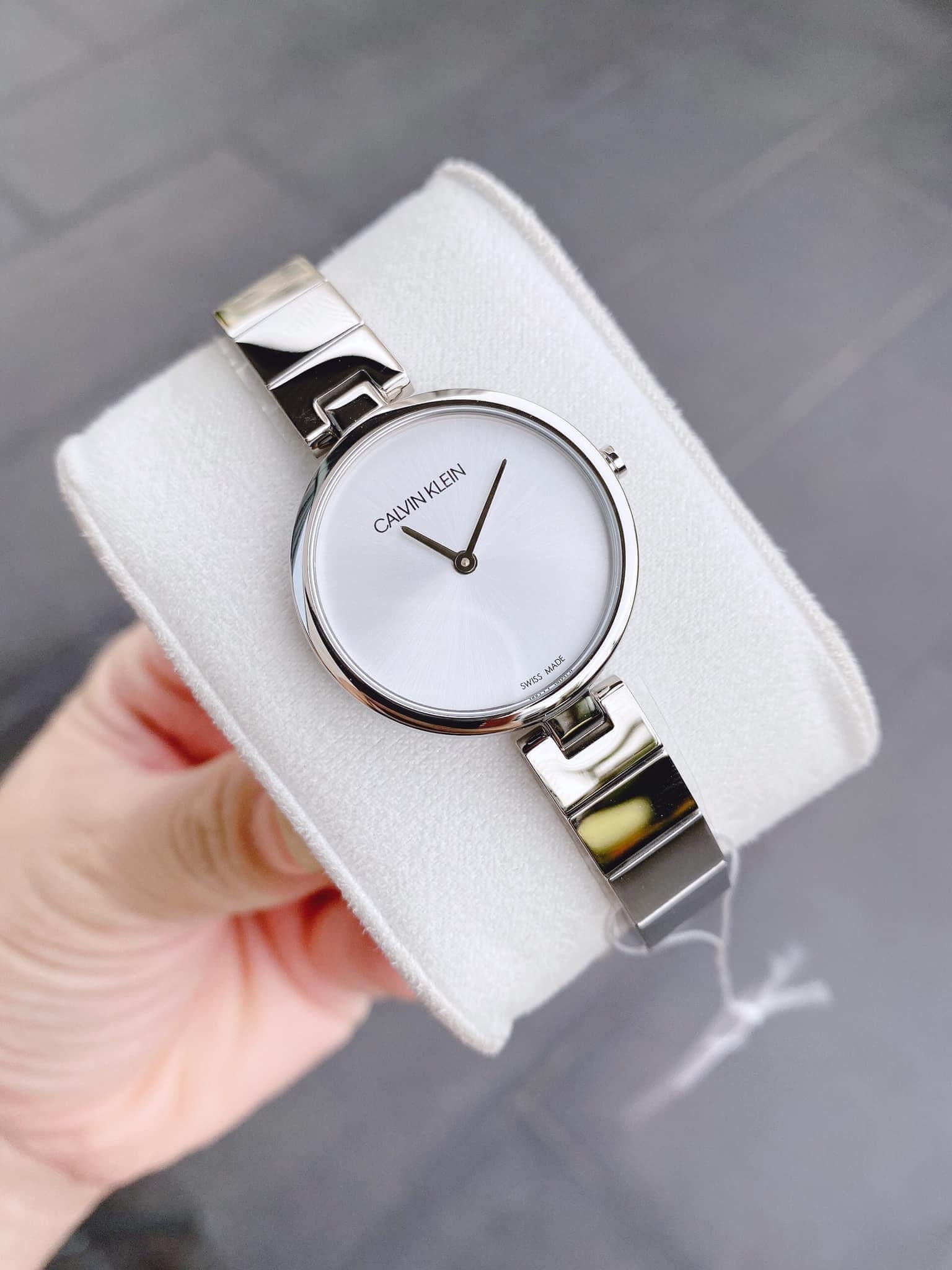  Shop Authentic Calvin Klein Authentic White Dial Silver Steel Strap Watch for Women - K8G23146 - Luxxuri