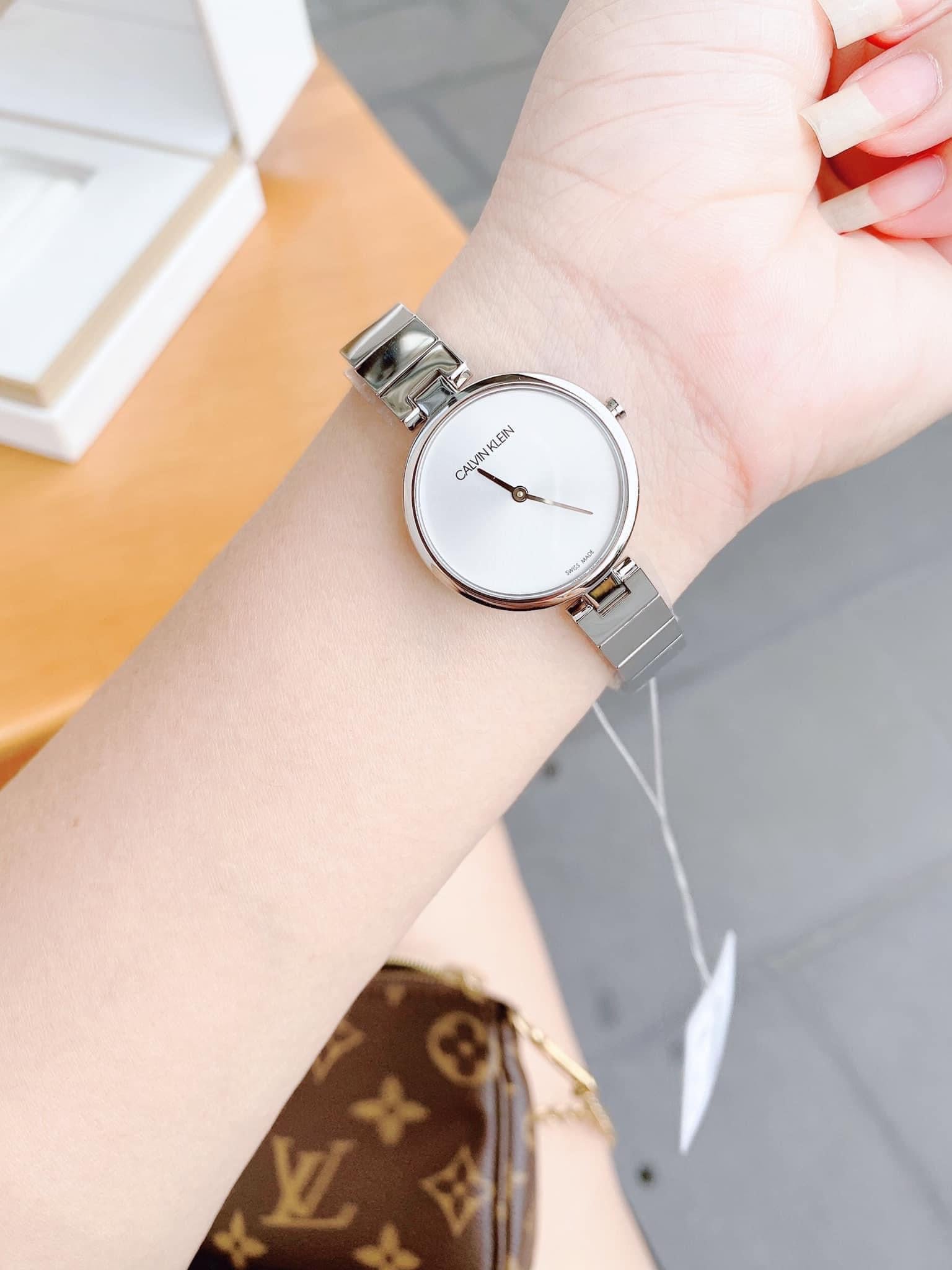  Shop Authentic Calvin Klein Authentic White Dial Silver Steel Strap Watch for Women - K8G23146 - Luxxuri