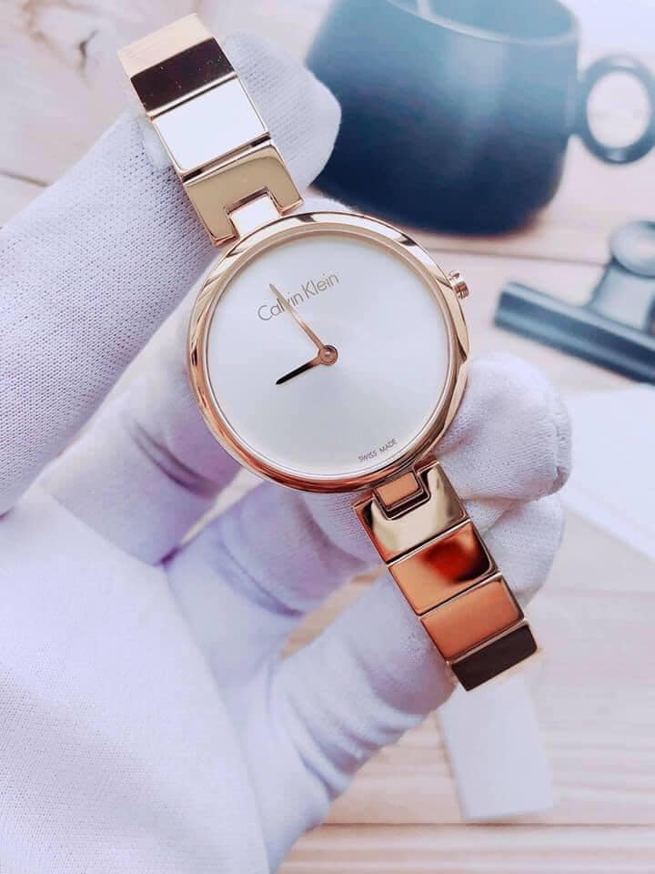  Shop Authentic Calvin Klein Authentic Silver Dial Gold Steel Strap Watch for Women - K8G23546 - Luxxuri