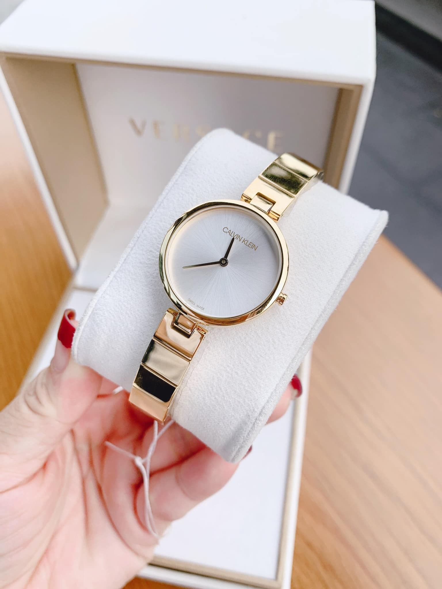  Shop Authentic Calvin Klein Authentic Silver Dial Gold Steel Strap Watch for Women - K8G23546 - Luxxuri