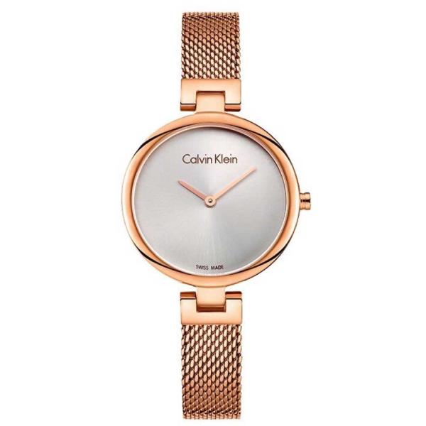  Shop Authentic Calvin Klein Authentic Silver Dial Rose Gold Mesh Bracelet Watch for Women - K8G23626 - Luxxuri