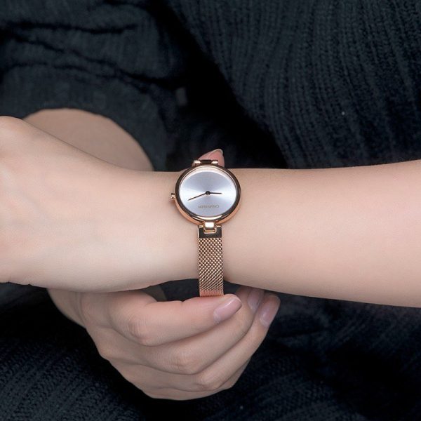  Shop Authentic Calvin Klein Authentic Silver Dial Rose Gold Mesh Bracelet Watch for Women - K8G23626 - Luxxuri