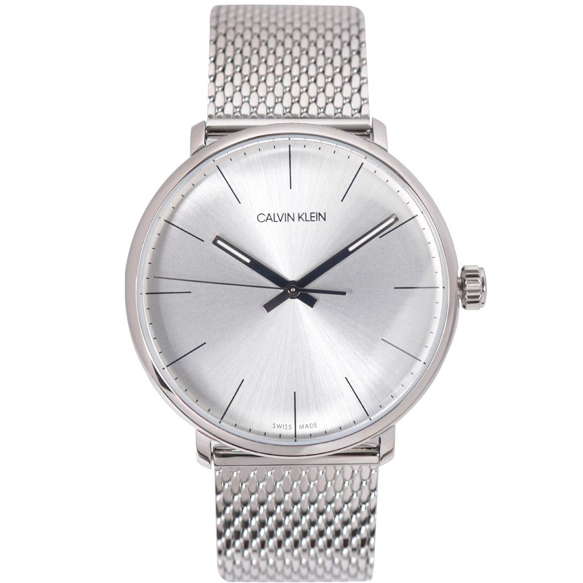  Shop Authentic Calvin Klein White Dial Silver Mesh Bracelet Watch for Women - K8M21126 - Luxxuri