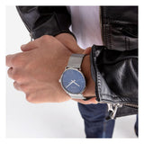  Shop Authentic Calvin Klein High Noon Quartz Blue Dial Silver Mesh Bracelet Watch for Men - K8M2112N - Luxxuri