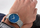  Shop Authentic Calvin Klein High Noon Quartz Blue Dial Silver Mesh Bracelet Watch for Men - K8M2112N - Luxxuri