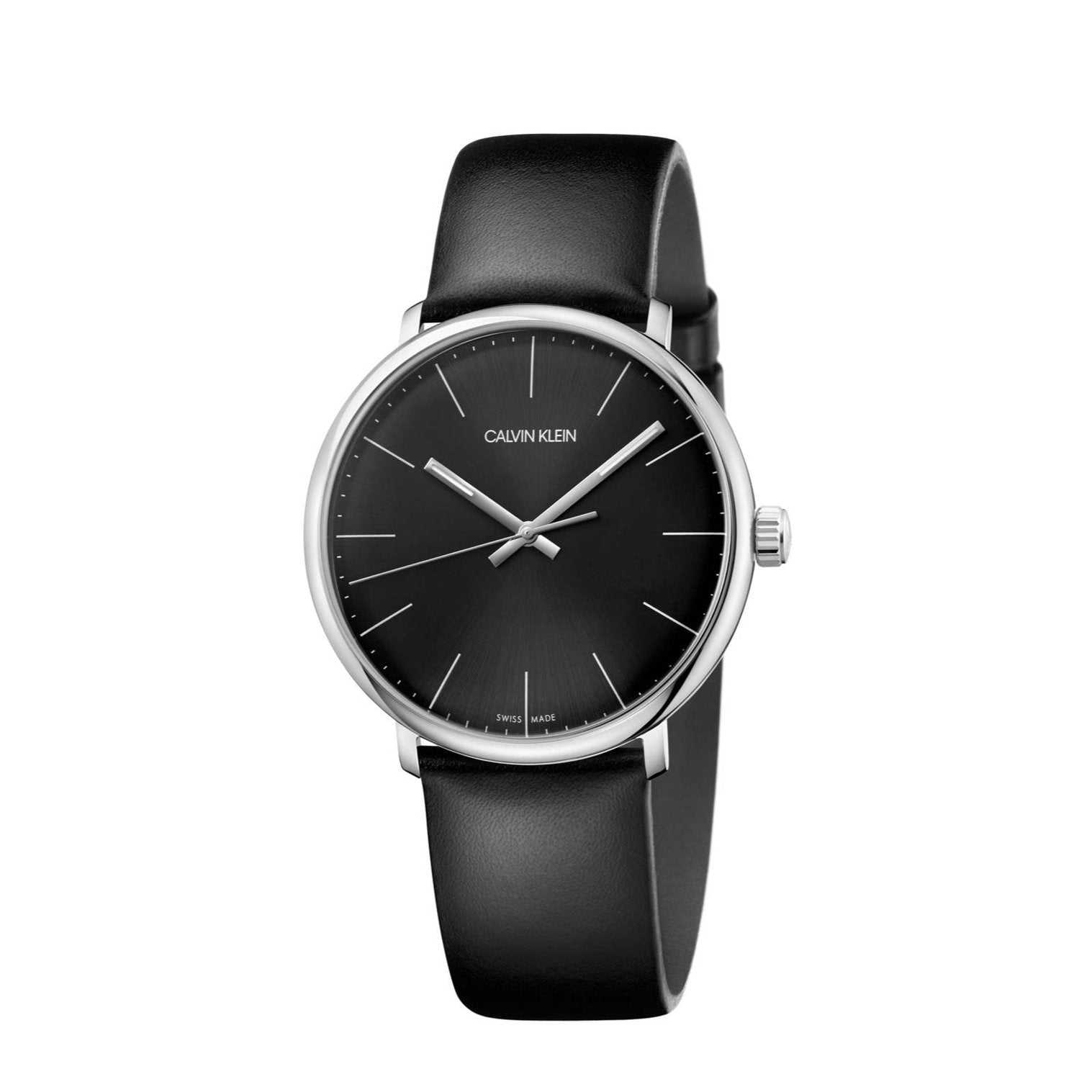  Shop Authentic Calvin Klein High Noon Quartz Black Dial Black Leather Strap Watch for Men - K8M211C1 - Luxxuri