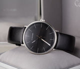  Shop Authentic Calvin Klein High Noon Quartz Black Dial Black Leather Strap Watch for Men - K8M211C1 - Luxxuri