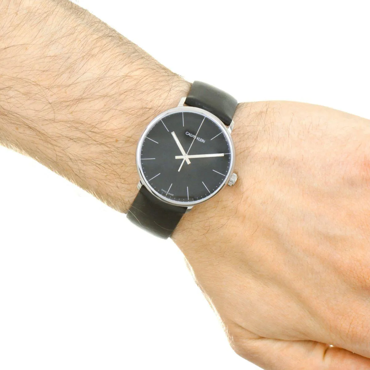  Shop Authentic Calvin Klein High Noon Quartz Black Dial Black Leather Strap Watch for Men - K8M211C1 - Luxxuri