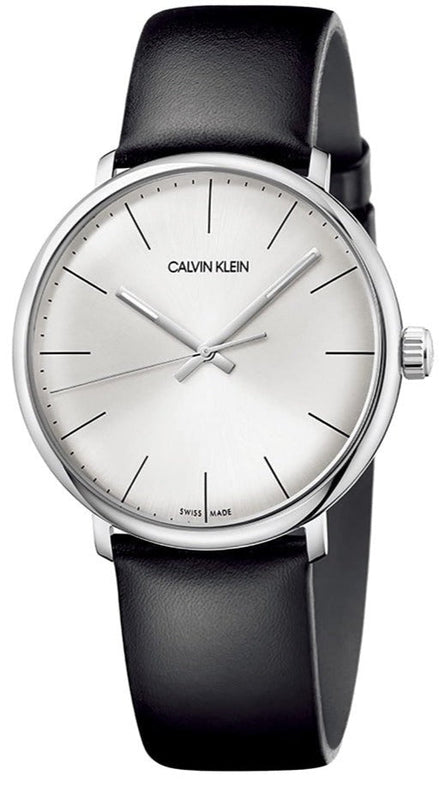  Shop Authentic Calvin Klein High Noon Quartz White Dial Black Leather Strap Watch for Men - K8M211C6 - Luxxuri