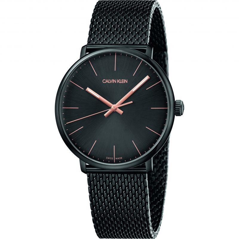  Shop Authentic Calvin Klein High Noon Quartz Black Dial Black Mesh Bracelet Watch for Men - K8M21421 - Luxxuri
