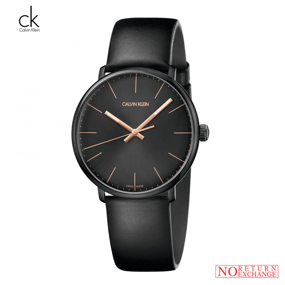  Shop Authentic Calvin Klein High Noon Quartz Black Dial Black Leather Strap Watch for Men - K8M214CB - Luxxuri