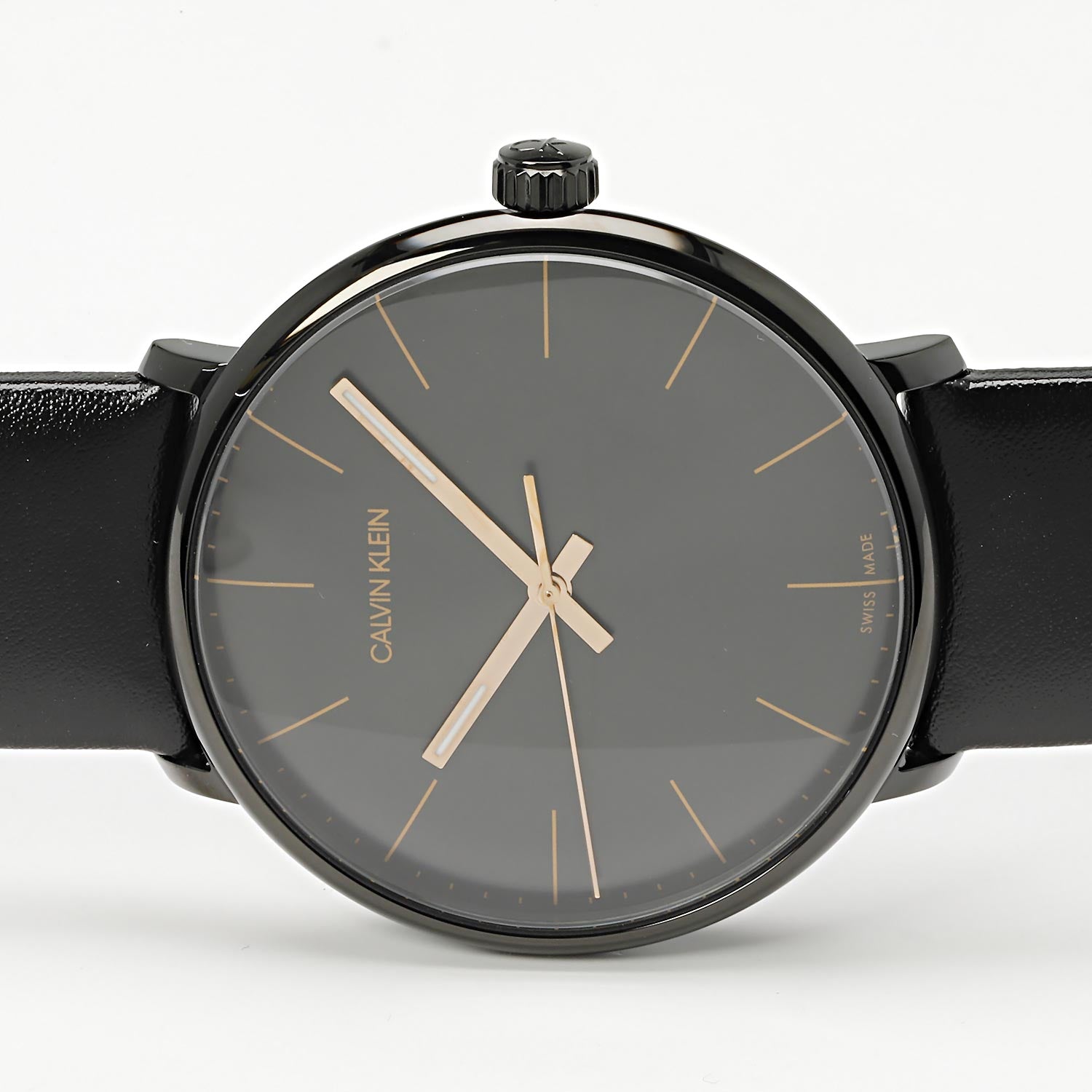  Shop Authentic Calvin Klein High Noon Quartz Black Dial Black Leather Strap Watch for Men - K8M214CB - Luxxuri