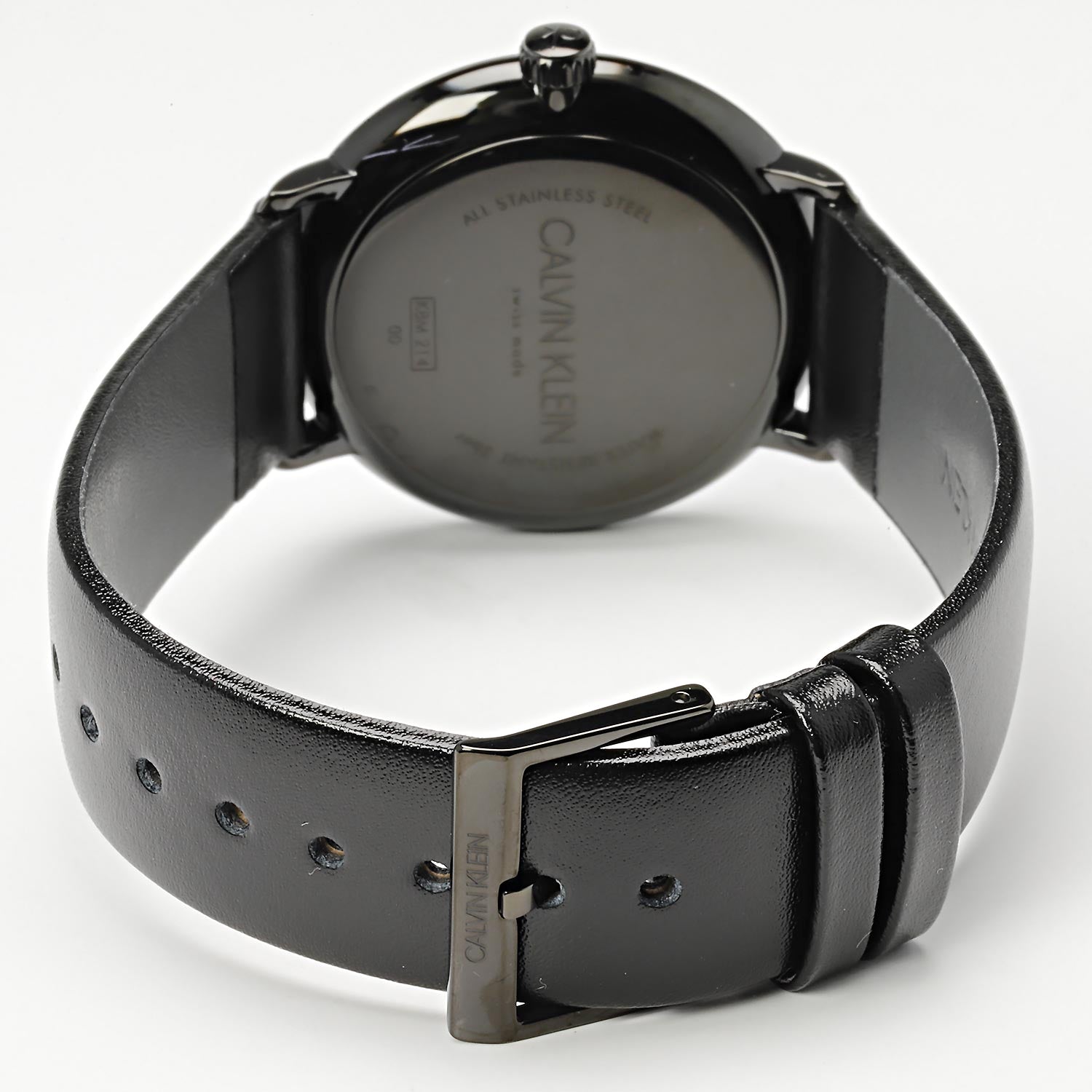  Shop Authentic Calvin Klein High Noon Quartz Black Dial Black Leather Strap Watch for Men - K8M214CB - Luxxuri