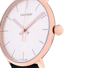  Shop Authentic Calvin Klein High Noon Silver Dial Brown Leather Strap Watch for Men - K8M216G6 - Luxxuri