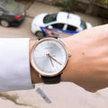  Shop Authentic Calvin Klein High Noon Silver Dial Brown Leather Strap Watch for Men - K8M216G6 - Luxxuri