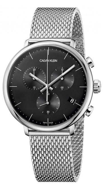  Shop Authentic Calvin Klein High Noon Chronograph Black Dial Silver Mesh Bracelet Watch for Men - K8M27121 - Luxxuri