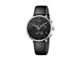  Shop Authentic Calvin Klein High Noon Chronograph Black Dial Black Leather Strap Watch for Men - K8M271C1 - Luxxuri
