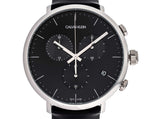  Shop Authentic Calvin Klein High Noon Chronograph Black Dial Black Leather Strap Watch for Men - K8M271C1 - Luxxuri