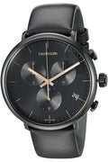  Shop Authentic Calvin Klein High Noon Black Dial Black Leather Strap Watch for Men - K8M274CB - Luxxuri