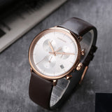  Shop Authentic Calvin Klein High Noon Silver Dial Brown Leather Strap Watch for Men - K8M276G6 - Luxxuri