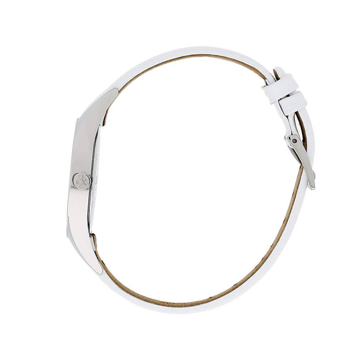  Shop Authentic Calvin Klein Rebel White Black Dial White Leather Strap Watch for Women - K8P231L1 - Luxxuri